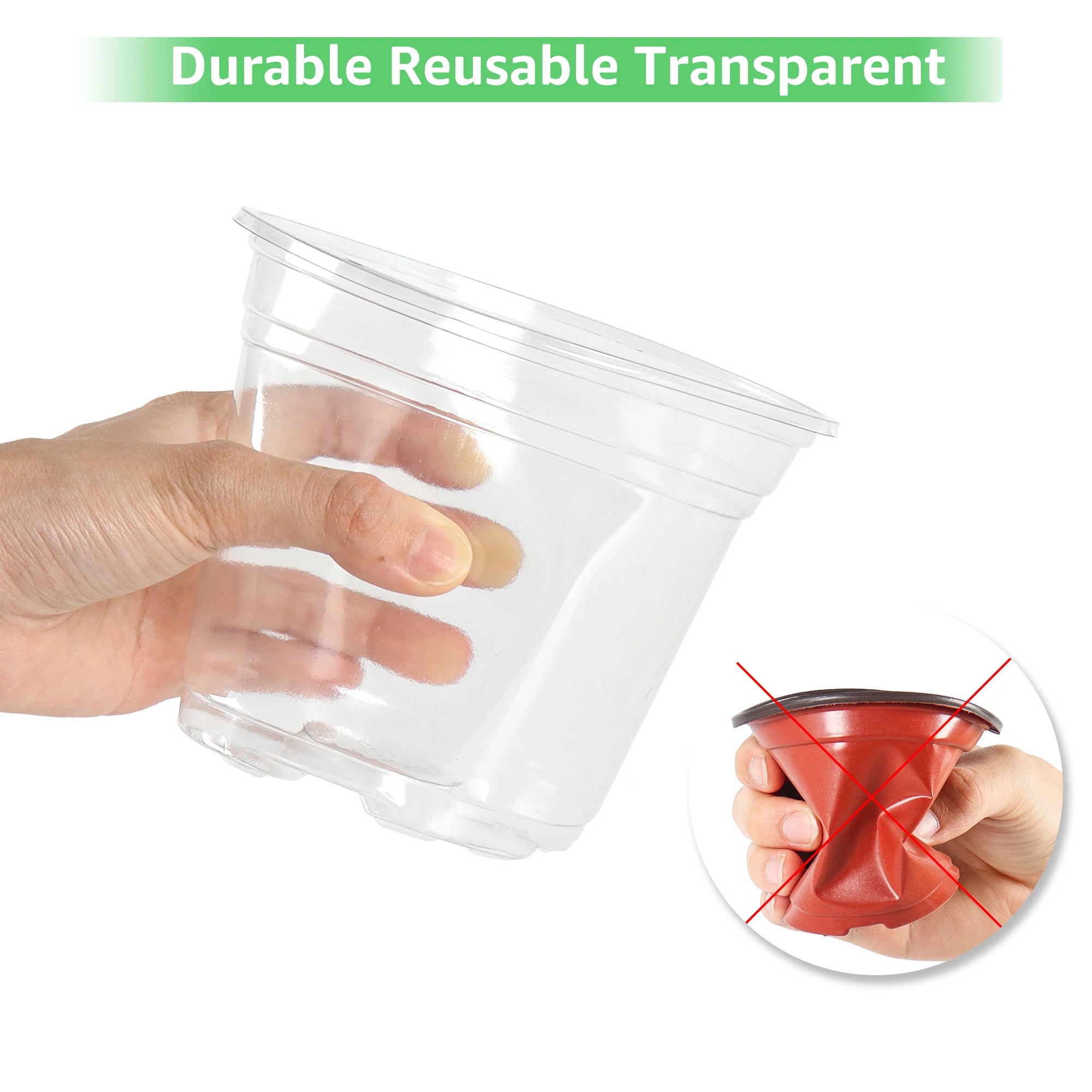 Clear Starter Plant Pots Set